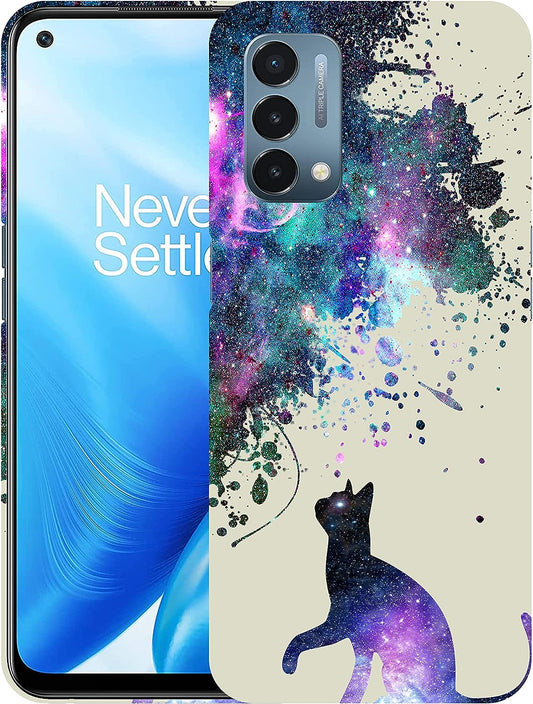 Glisten - Oneplus Nord N200 5G Case, 1+Nord N200 5G Case - Galaxy Cat Pattern Design Printed Slim & Cute Plastic Hard Snap on Protective Designer Back Phone Case/Cover for 1+ Oneplus Nord N200 5G.  Glisten   