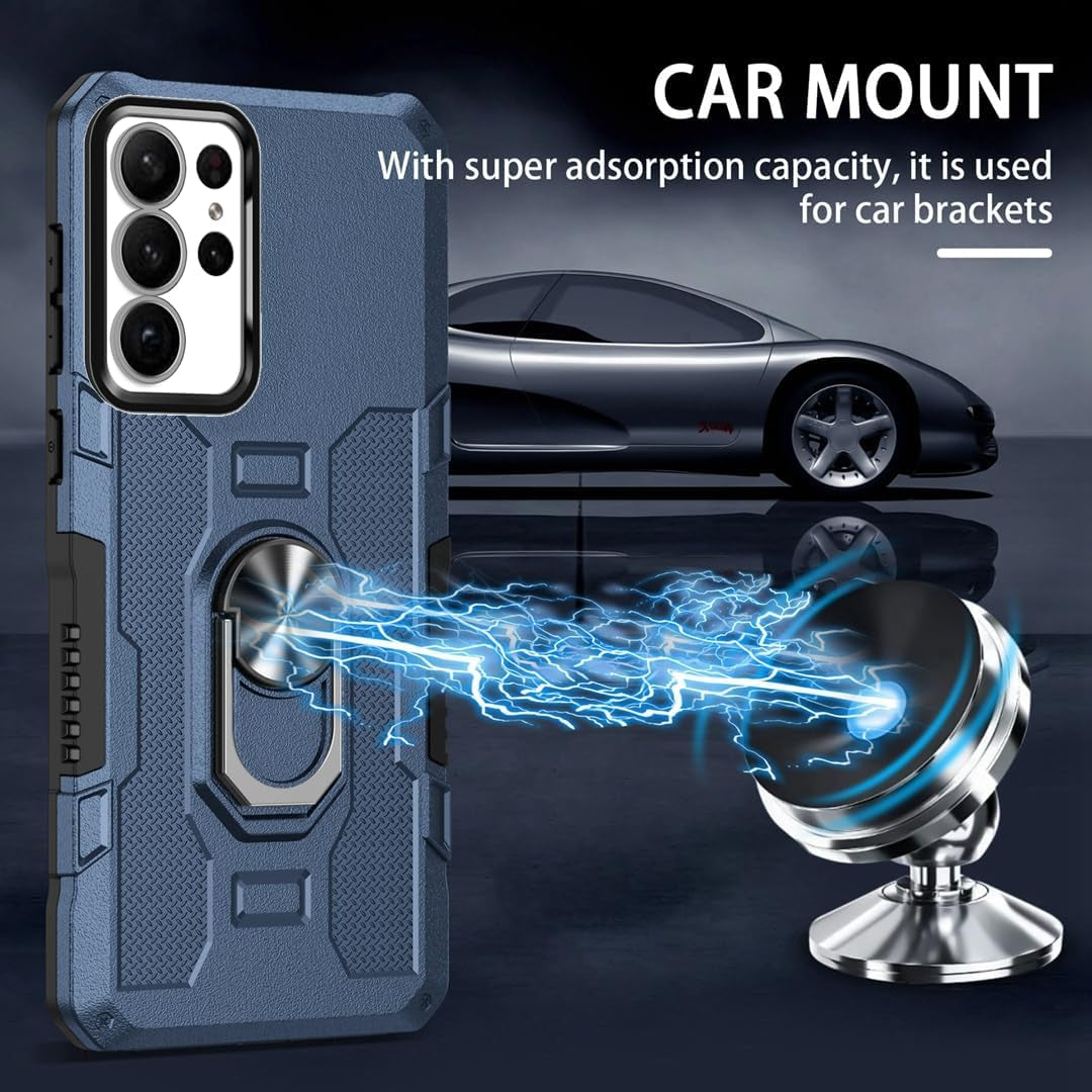 MGSBCXN Armor Case for Samsung Galaxy Note20 Ultra 5G, Military Grade Shockproof Samsung Galaxy Note 20 Ultra Case, Heavy Duty Protection Samsung Note 20 Ultra 5G Case with Ring Kickstand, Blue  MGSBCXN   