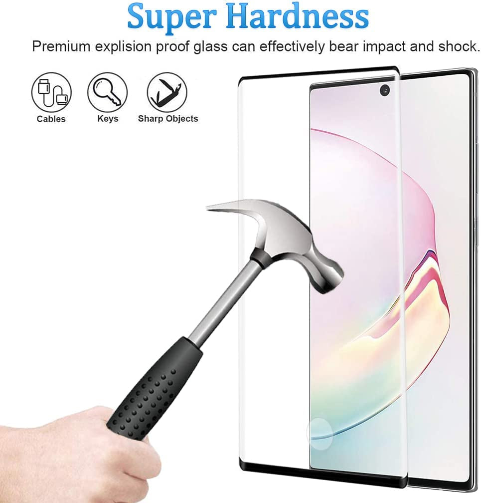 Micger Galaxy Note 10+ plus Screen Protector【2+2 Pack】 2 Pack Camera Lens Protector Easy Installation, 3D Glass 9H Hardness Tempered Glass Screen Protector for Samsung Galaxy Note 10 Plus  Micger   