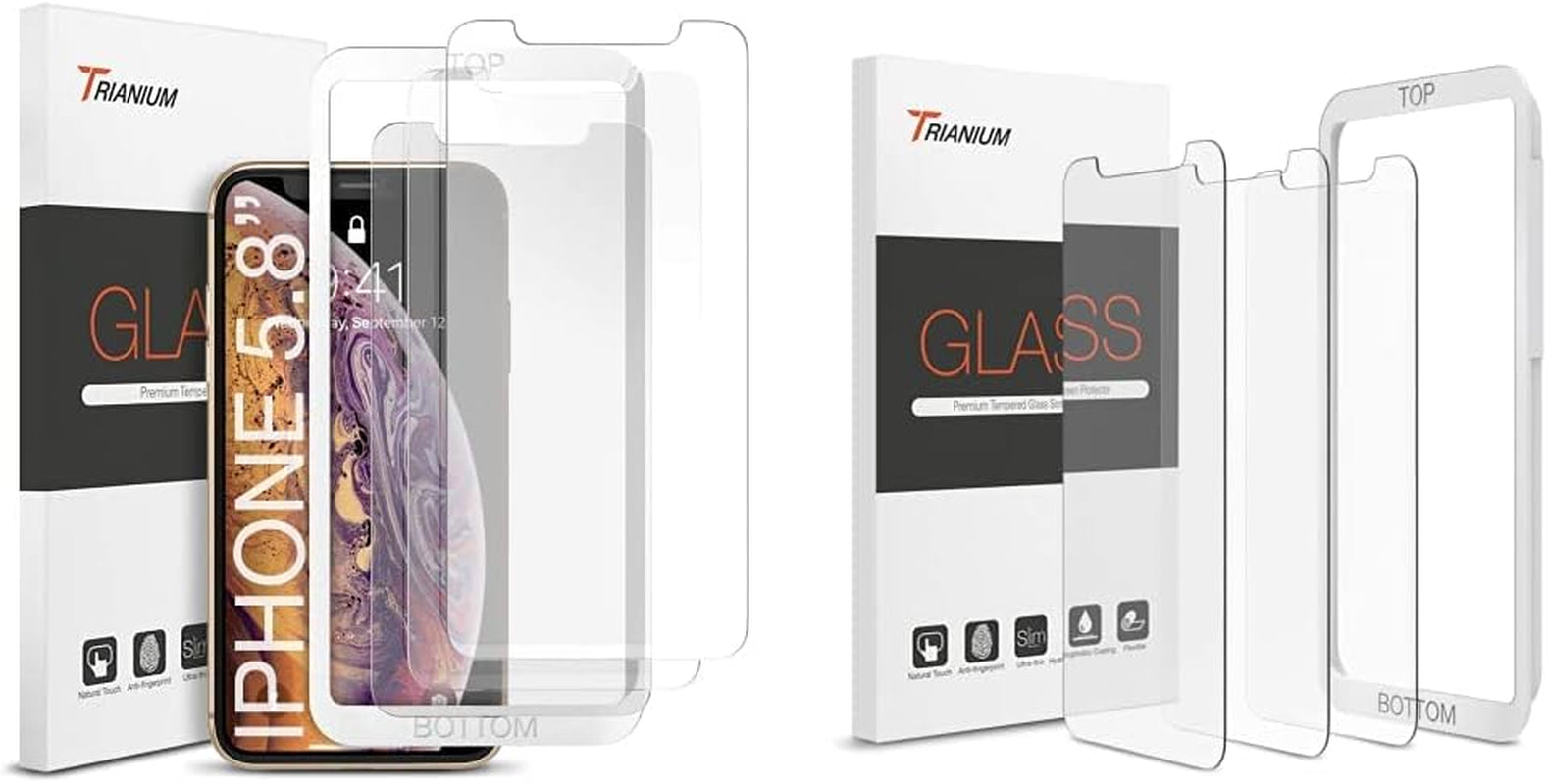 Trianium Tempered Glass Screen Protector Designed for Apple Iphone 11 Pro/Iphone Xs/Iphone X 5.8-Inch, 3 Pack HD Clarity 0.25Mm Film [Alignment Case Tool Included]  Trianium Screen Protector+ Screen Protector  
