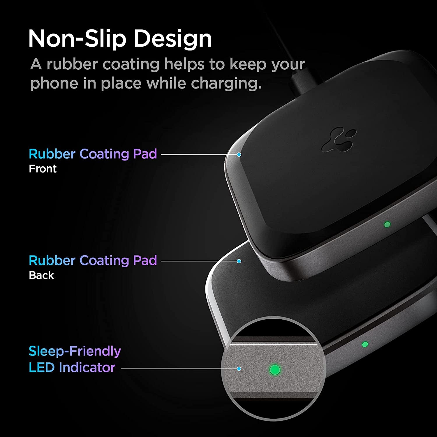 Spigen Wireless Charger, Fast 15W Wireless Charging Pad for Qi Enabled Galaxy S23 Ultra plus Z Fold Flip 4 3 S22 S21 FE Note 20 Pixel 6 Iphone 11 XS XR X 8 SE [No Adapter Included]  Spigen   
