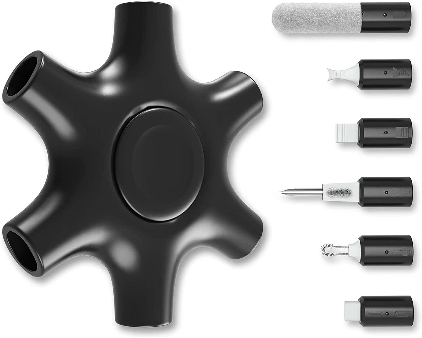 Iphone Cleaning Kit Port Cleaner Repair & Restore Tool for Ipad Pro Watch Cell Phone Charging Port, Lightning Charger Cables Speaker Airpod Cleaning Putty Dust for All Devices - Snowflake Multitool  Tassmpitor Black  