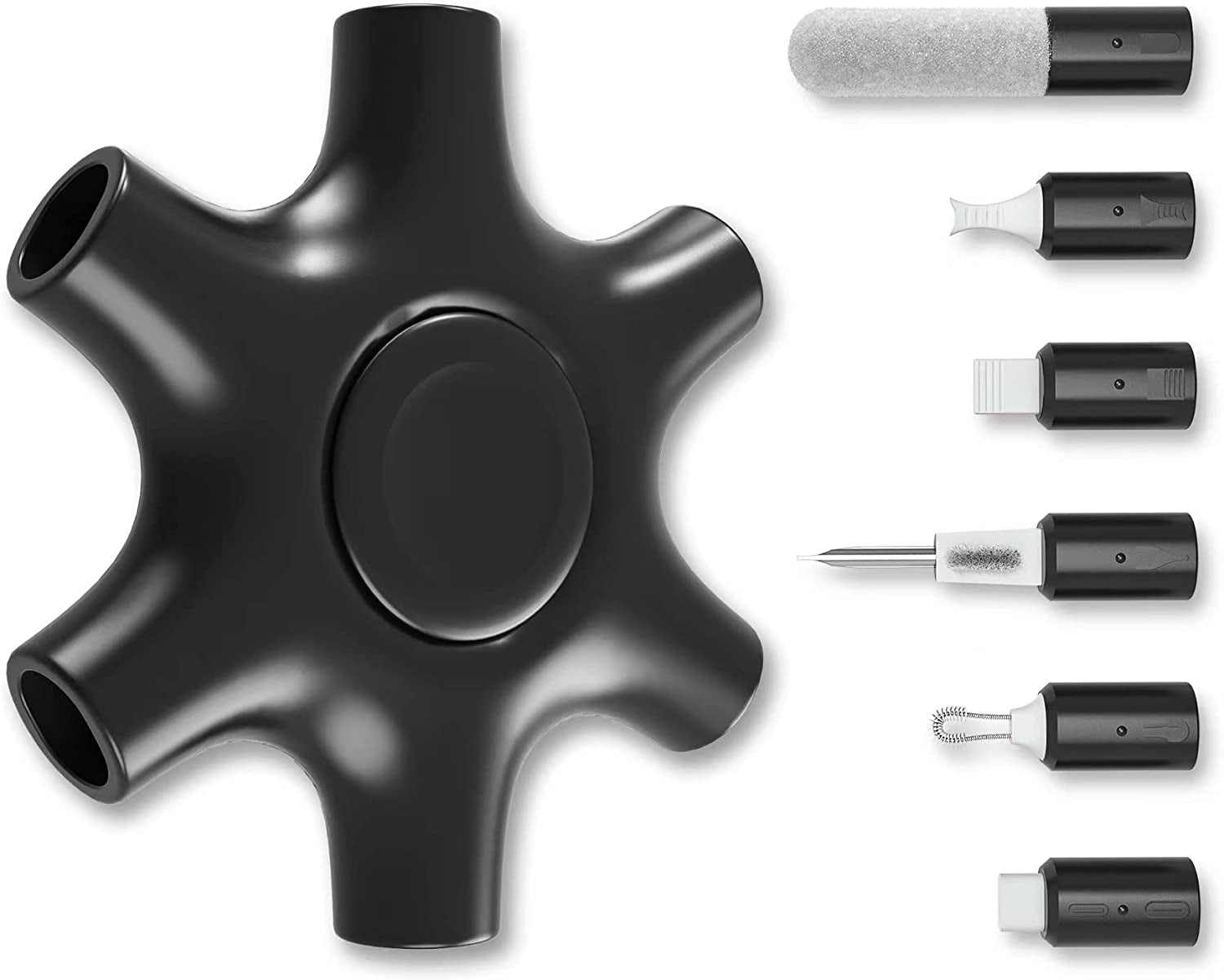 Iphone Cleaning Kit Port Cleaner Repair & Restore Tool for Ipad Pro Watch Cell Phone Charging Port, Lightning Charger Cables Speaker Airpod Cleaning Putty Dust for All Devices - Snowflake Multitool  Tassmpitor Black  