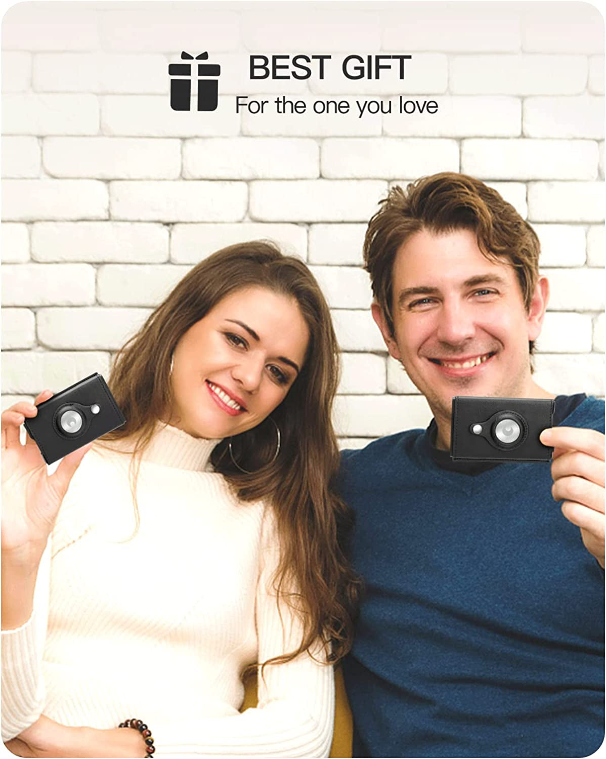 YESIIW Airtag Wallet with Apple Airtag Holder for Men RFID Blocking | Pop up Air Tag Leather Wallet with Money Clip and ID Window | Slim Smart Credit Card Holder Wallet with Airtag Slot Black  YESIIW   