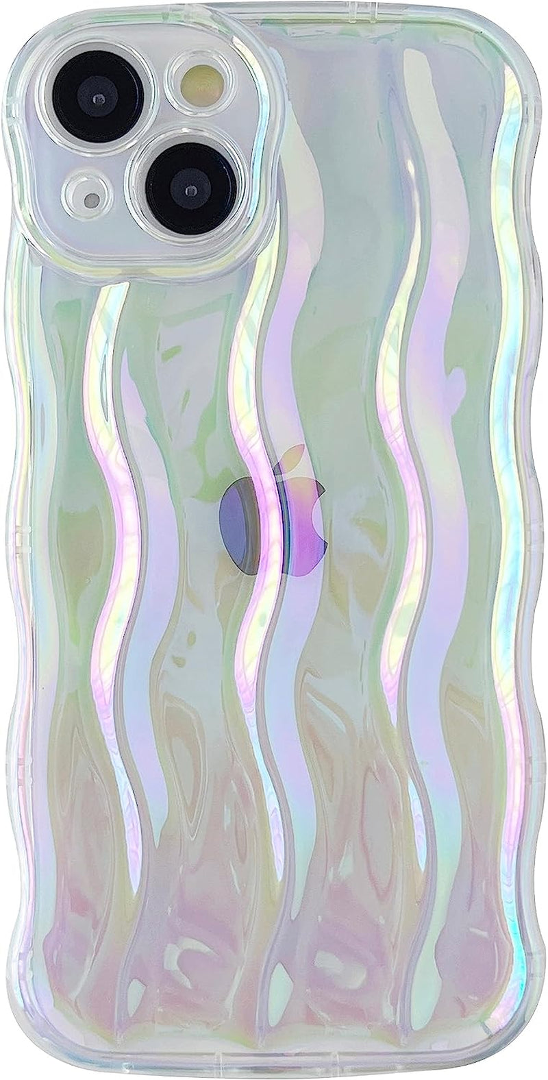 Caseative Water Ripple Pattern Curly Wave Frame Soft Compatible with Iphone Case (Green,Iphone 14 Pro)  Caseative Clear Iphone 14 