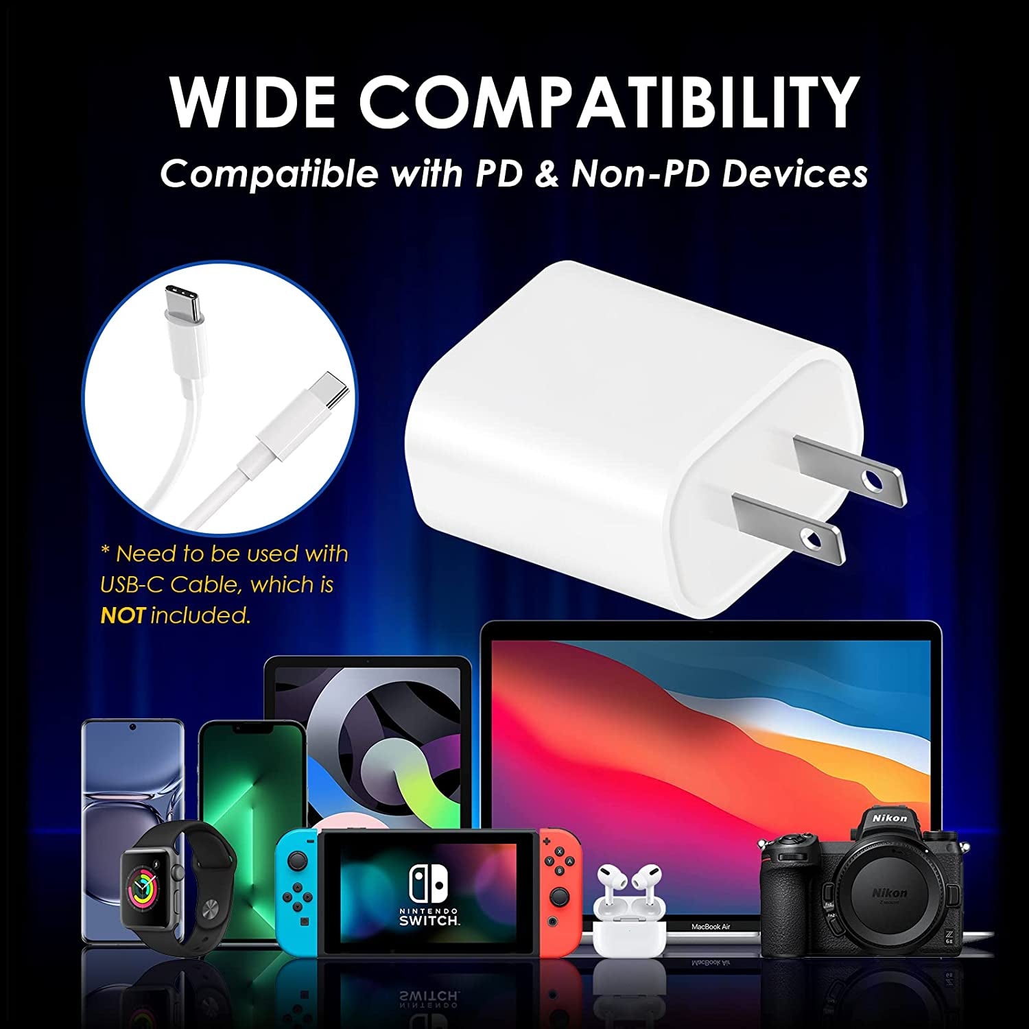 Ocupwei for Iphone Charger USB-C Power Adapter : 20W 2 Packs USB C Wall Charger, Fast Charging Type C Chargers Block Compatible with Iphone 14/13/12/11/Ipad/Ipad Pro  Shenzhen Sunshine Technological Co Ltd   