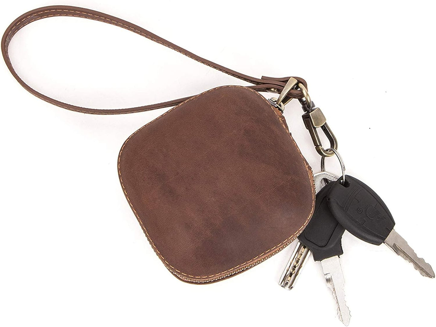 Apqdw Powerbeats Pro Case Cover, Leather Case for Power Beats Pro, Powerbeats Pro Accessories Beats Earbuds Carrying Case with Keychain (Brown)  Anbo   