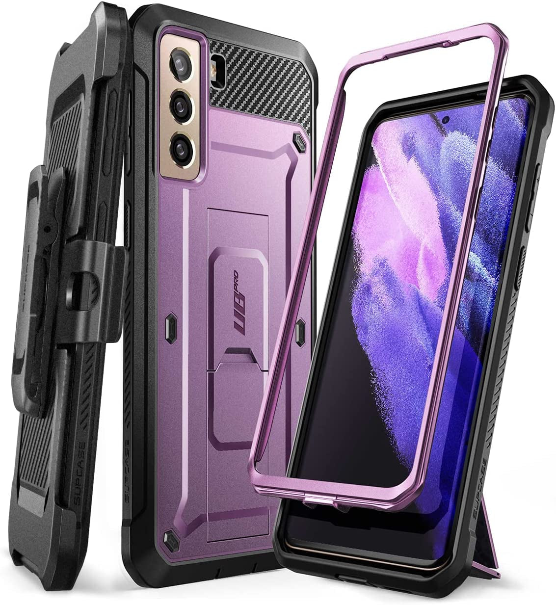 SUPCASE Unicorn Beetle Pro Series Case Designed for Samsung Galaxy S21 5G (2021 Release), Full-Body Dual Layer Rugged Holster & Kickstand Case without Built-In Screen Protector (Violte)  SUPCASE   