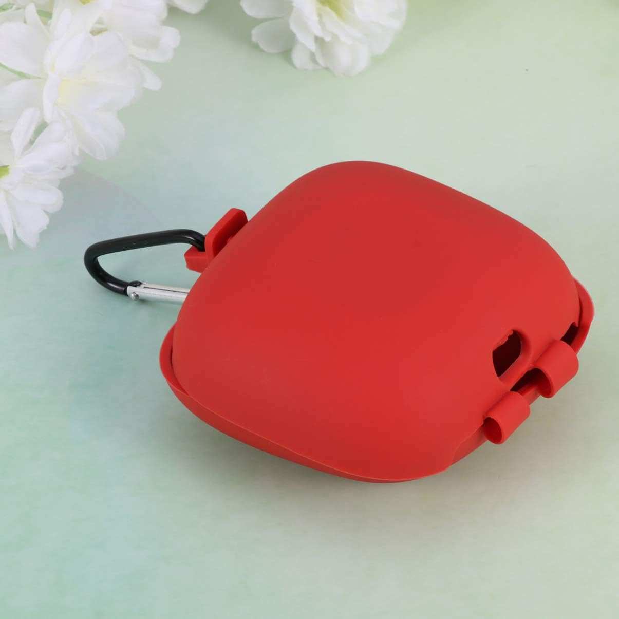 Earbud Case Earphone Protective Box Earbuds Carrying Box Silicone Headphone Cover Case with Carabiner Compatible for Powerbeats Pro Earphone Travel Pouch  Hemobllo   