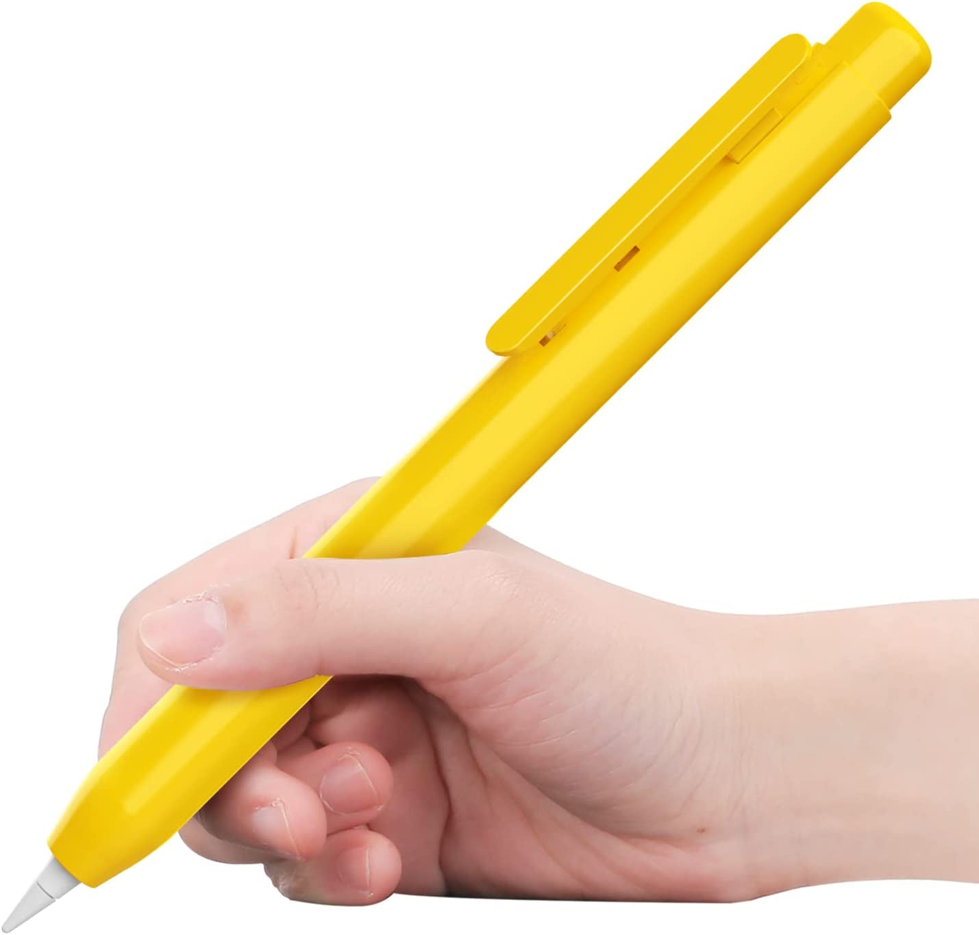 Timovo Holder Case Fit Apple Pencil 1St Generation, Retractable Tip Cap Protective Pencil Sleeve Cover with Sturdy Clip for Apple Pencil 1St Gen - White  TiMOVO Yellow  