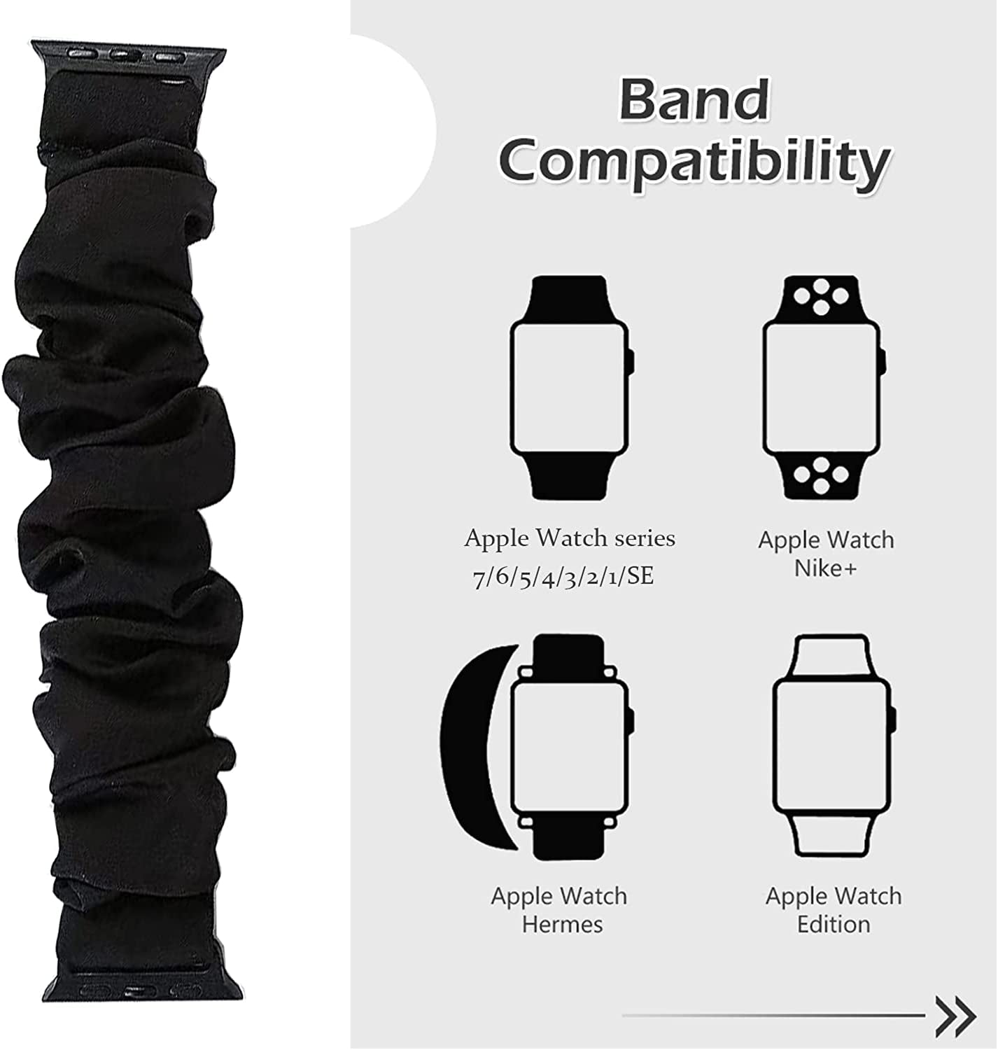 Scrunchie Watch Bands for Women Compatible with Apple Watch 38Mm 40Mm 41Mm 42Mm 44Mm 45Mm, Elastic Scrunchy Replacement Band Soft Stretchy Band for Iwatch Series 7/6/5/4/3/2/1/SE  DKGKOO   