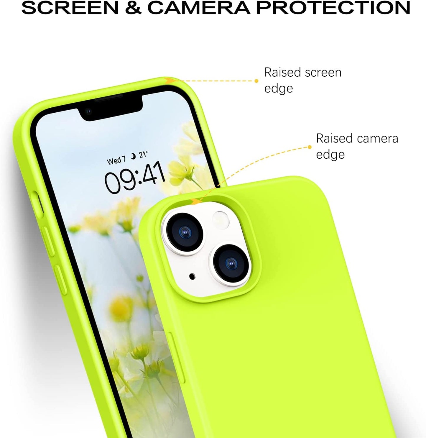 BENTOBEN Compatible with Iphone 14 Case, Liquid Silicone Gel Rubber Bumper Microfiber Lining Hard Back Shockproof Protective Phone Cover for Iphone 14 6.1",Hot Green  BENTOBEN   