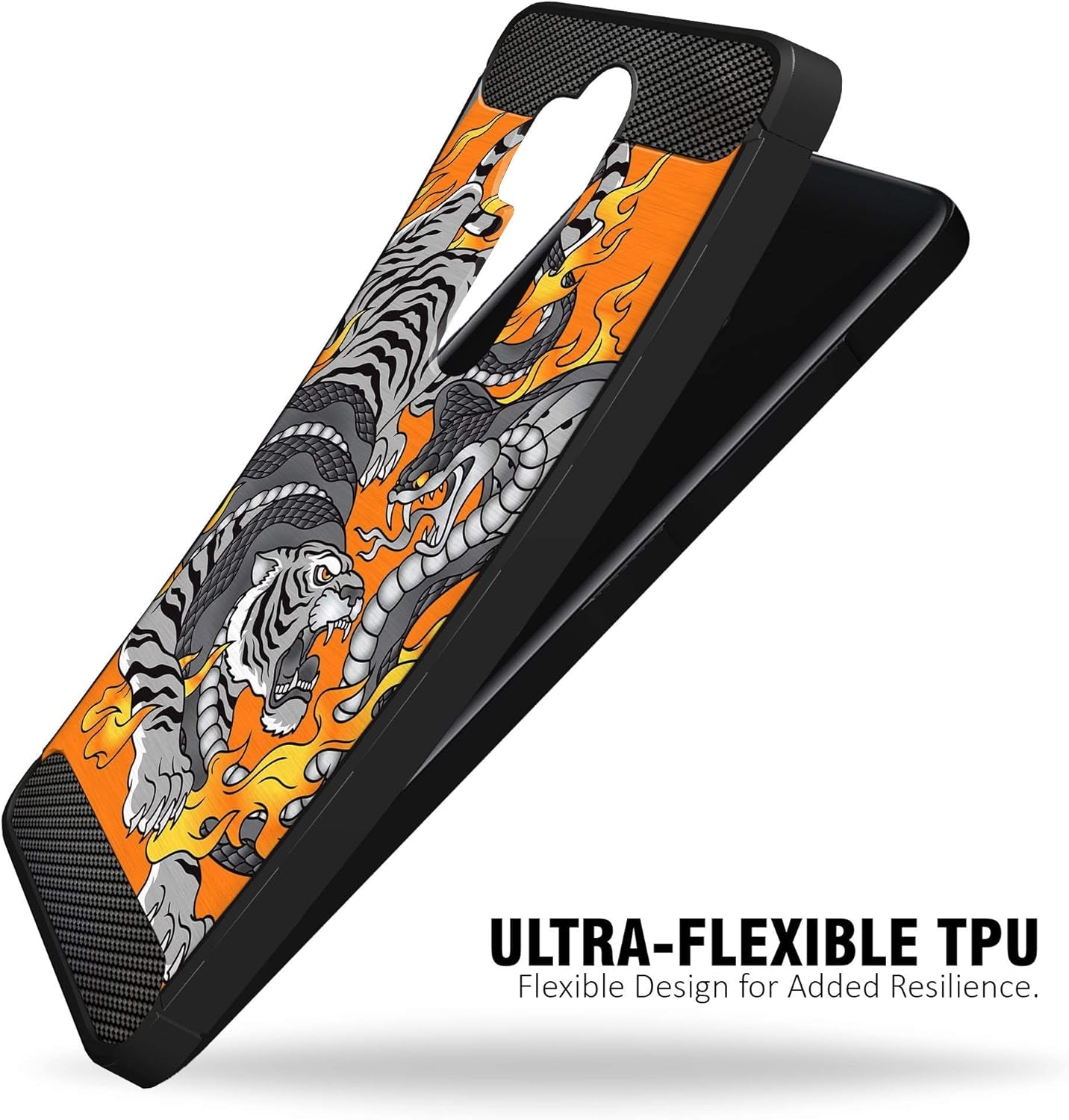Casesondeck Case Compatible with [LG G7 / LG G7 Thinq] Pictorial Patterned TPU Design Case Flexible Slim and Elegant (Cobra Tiger)  CasesonDeck   