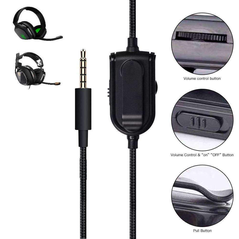 A10 A40 2.0M Inline Mute and Volume Control Audio Aux Cord for Astro A10 A40 Gaming Wire Adapter Cable Chat Compatible with Xbox One, Xbox Series S/X, PS4, PS5, Switch, Tablets, PC & Smartphones  IENZA   