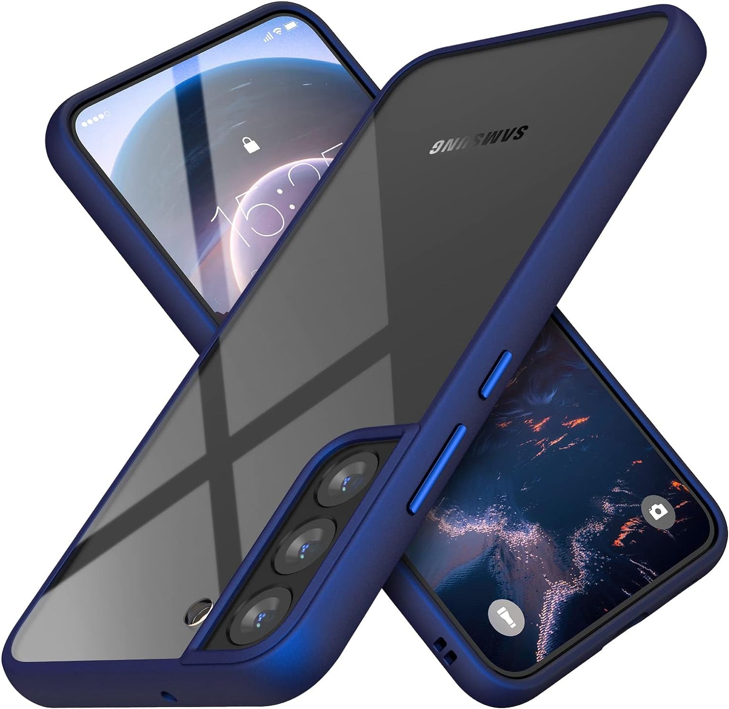 MATEPROX Compatible with Samsung Galaxy S22 plus Case, Clear Thin Slim Crystal Transparent Shockproof Bumper Cover for Samsung S 22+ 5G (2022)-Clear  MATEPROX Blue  