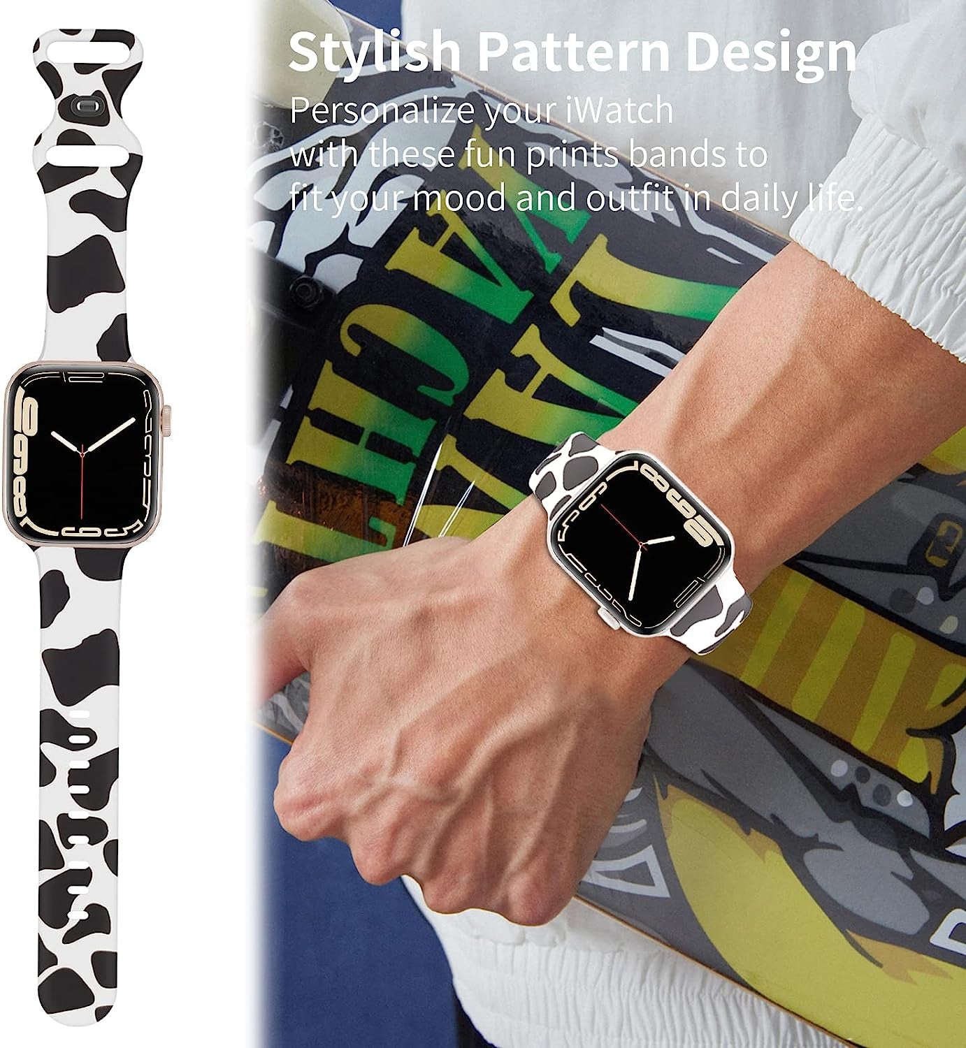 SKYLET Compatible with Apple Watch Band 38Mm 40Mm 41Mm 42Mm 44Mm 45Mm 49Mm for Women Girls Men, Cute Leopard Printed Pattern Sport Band for Iwatch Ultra SE Series 8 7 6 5 4 3 2 1 for Women Girls  SKYLET   