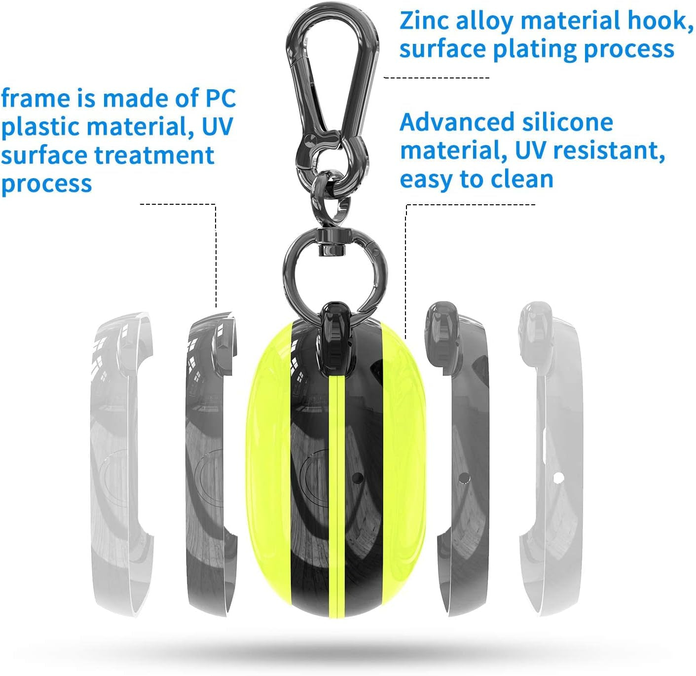 ANKASI Compatible Powerbeats Pro Case Cover,Full Protective Shockproof Anti-Slip Silicone Case for Beats Powerbeats Pro 2019(Black Edge+Yellow)  ANKASI   