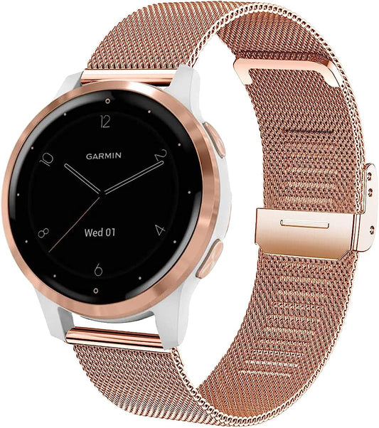 Krudary Bands Compatible with Garmin Vivoactive 4S /Venu 2S/ Vivomove 3S, 18Mm Mesh Woven Stainless Steel Watch Band Metal Bracelet for Garmin Forerunner 255S 41Mm  Krudary   