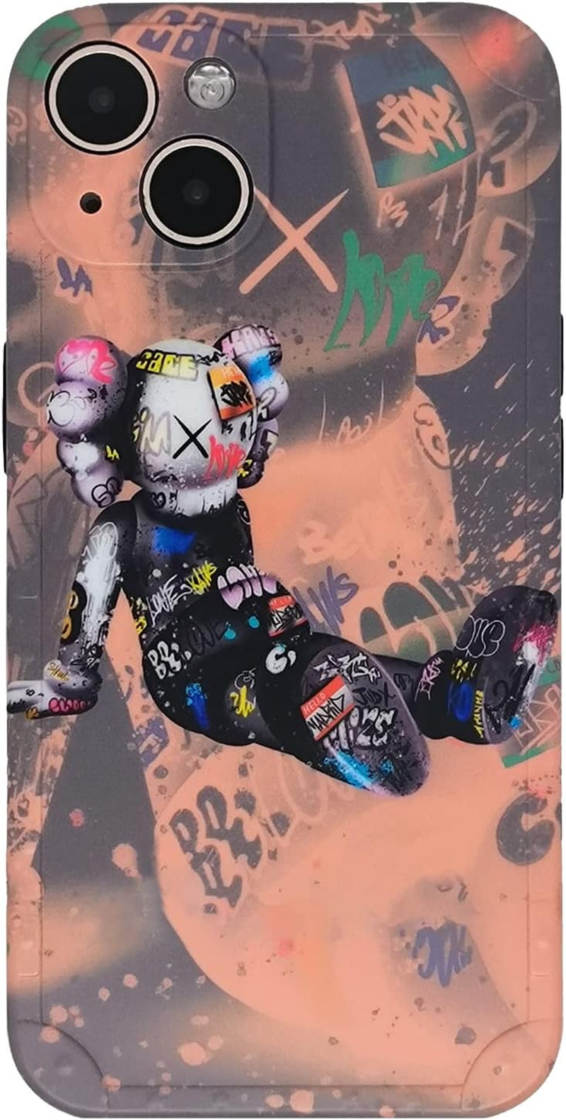 DOWINTIGER Iphone 14 plus Case Graffiti Street Fashion for Boys Kids Teens, Cartoon Hip Hop Anime Character Shockproof TPU and IMD Protection Designer Case for Iphone 14 Plus  DOWINTIGER   