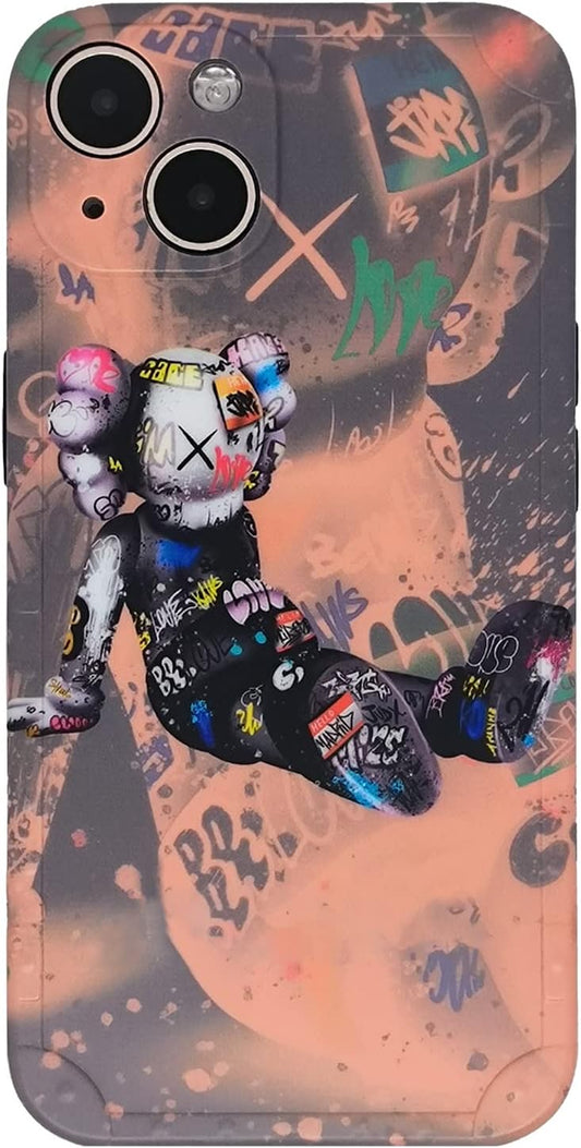 DOWINTIGER Iphone 14 plus Case Graffiti Street Fashion for Boys Kids Teens, Cartoon Hip Hop Anime Character Shockproof TPU and IMD Protection Designer Case for Iphone 14 Plus  DOWINTIGER   
