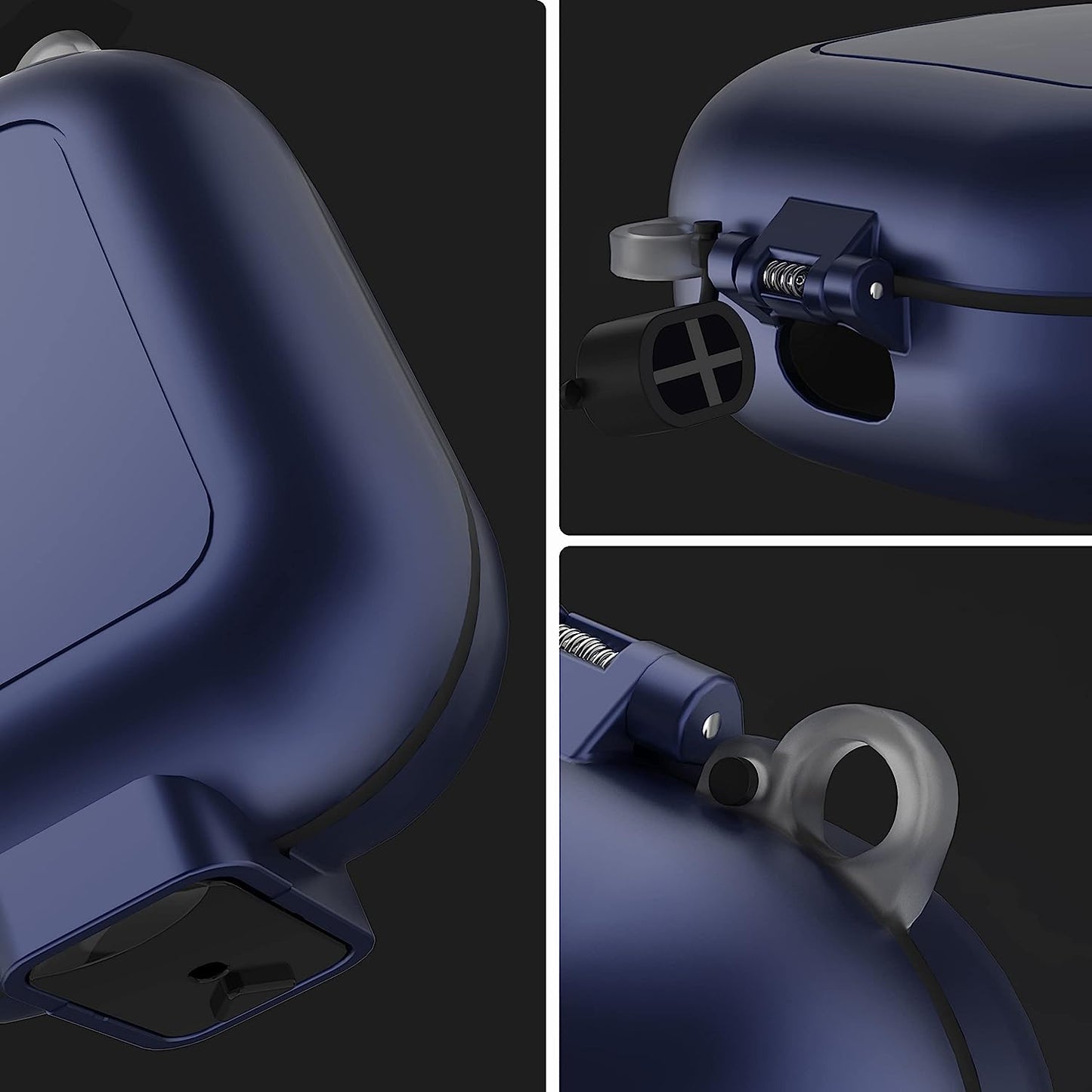 (With Secure Lock) IPX68 Waterproof Case for Samsung Galaxy Buds2 Pro Case (2022)/ Galaxy Buds Pro Case(2021)/ Galaxy Buds 2 Case (2021)/ Galaxy Buds Live Case (2020) Hard PC Protective Case (Blue)  Galafoki   