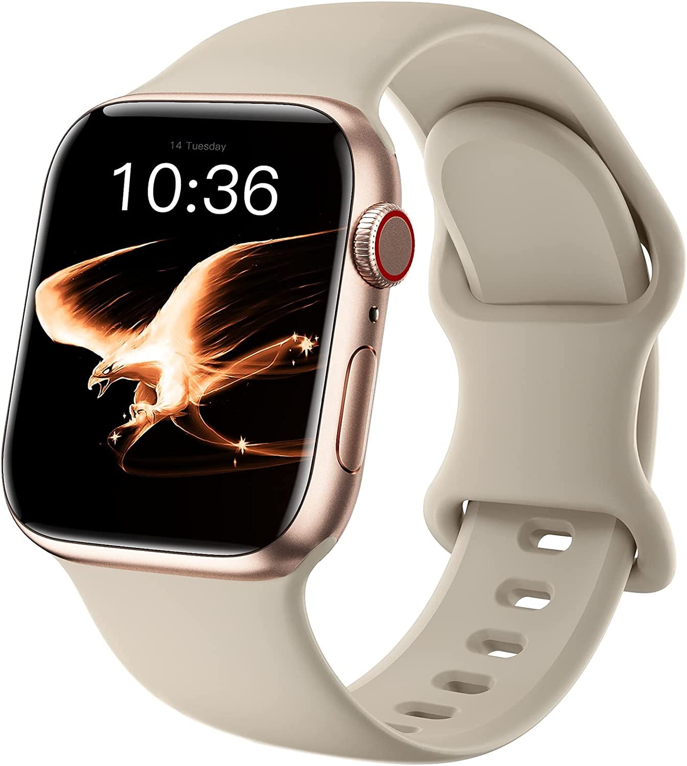 ZALAVER Bands Compatible with Apple Watch Band 38Mm 40Mm 41Mm 42Mm 44Mm 45Mm 49Mm, Soft Silicone Sport Replacement Band for Iwatch SE Ultra Series 8 7 6 5 4 3 2 1 Women Men  ZALAVER Stone 42mm/44mm/45mm/49mm 