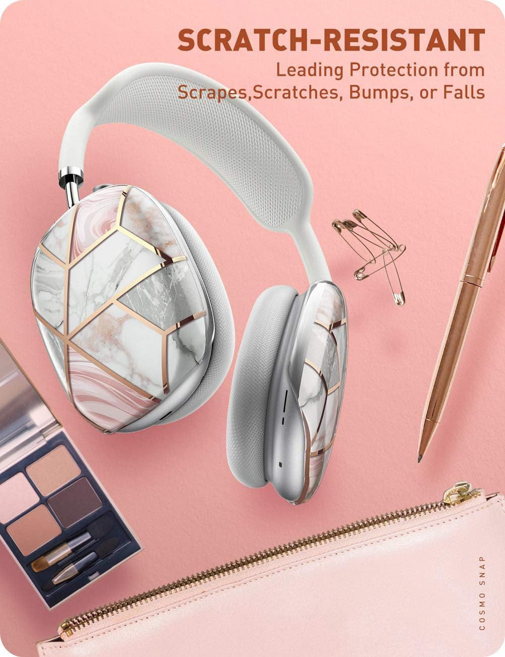 I-Blason Cosmo Case Designed for Airpods Max Headphones, Protective Stylish Earpads Case Cover Compatible with Apple Airpods Max, 1 Pair (Marble)  i-Blason   