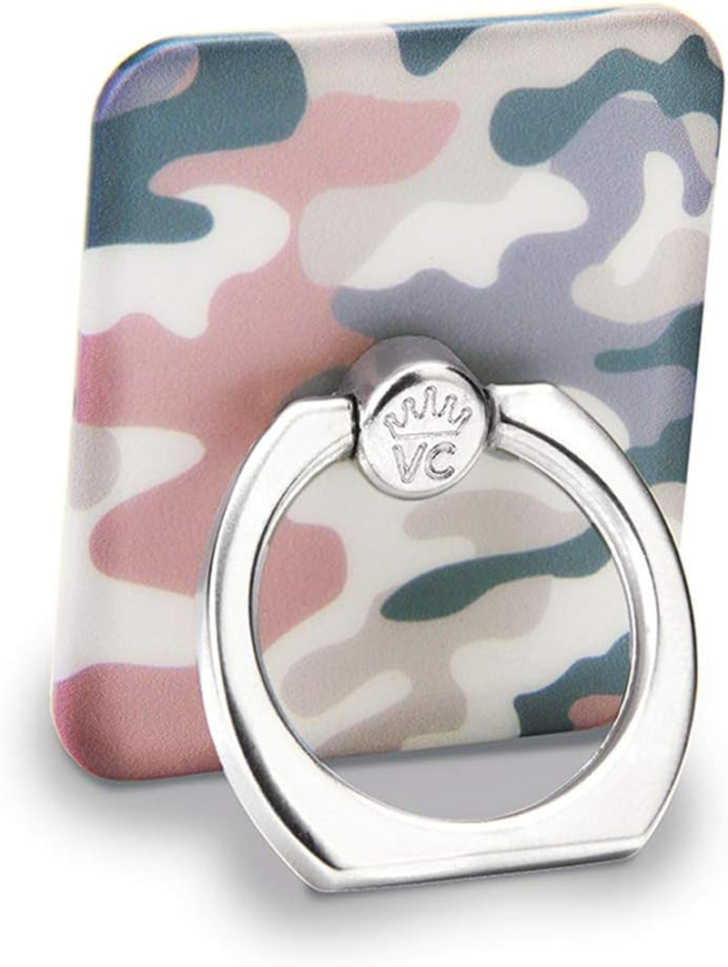 Velvet Caviar Cell Phone Ring Holder - Finger Ring & Stand - Improves Phone Grip Compatible with Iphone, Galaxy and Most Cases (Except Silicone/Leather) - Moonstone Holographic Pink Blue Marble  Velvet Caviar Nude Camo  
