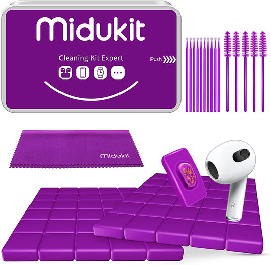 Midukit Cleaner Kit for Airpod, Cleaning Kit Compatible with Airpods, Earbud Cleaning Putty, Fits Earbud Phone Ear Wax Dirt, Cleaner Putty with Microfiber Cleaning Cloth & Brushes, Earbud Cleaning Kit  Midukit   