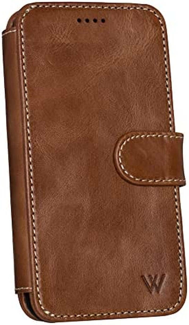 Wilken Iphone 14 Pro Max Leather Wallet Case with Detachable Magnetic Phone Case | Compatible with Magsafe and All Wireless Charging Accessories | Leather Magnetic Wallet Case (14 Pro Max, Brown)  W WILKEN   