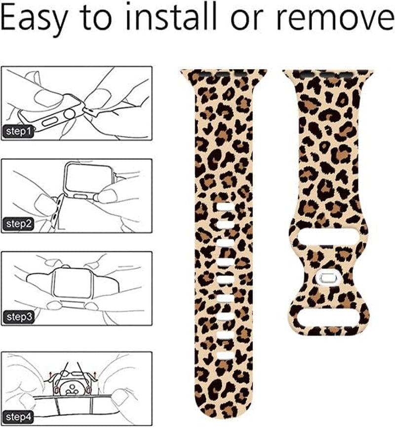 Butterfly Wristband Straps Watch Band Compatible with Apple Watch 38Mm 40Mm 41Mm, Cute Butterfly Silicone Fadeless Pattern Printed Replacement Wrist Compatible with All Iwatch Series  WANSENCE   