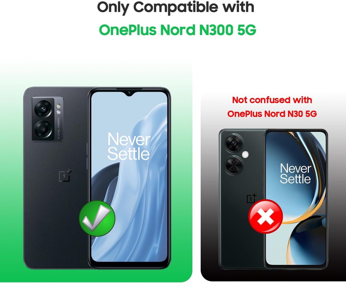 MAKAVO Slim Fit for Oneplus Nord N300 5G Case with Screen Protector [Ultra Thin] [Camera Cover] Full Protection Flexible Bumper Hard Matte PC Back Cover for One plus N300 5G (Black)  MAKAVO   