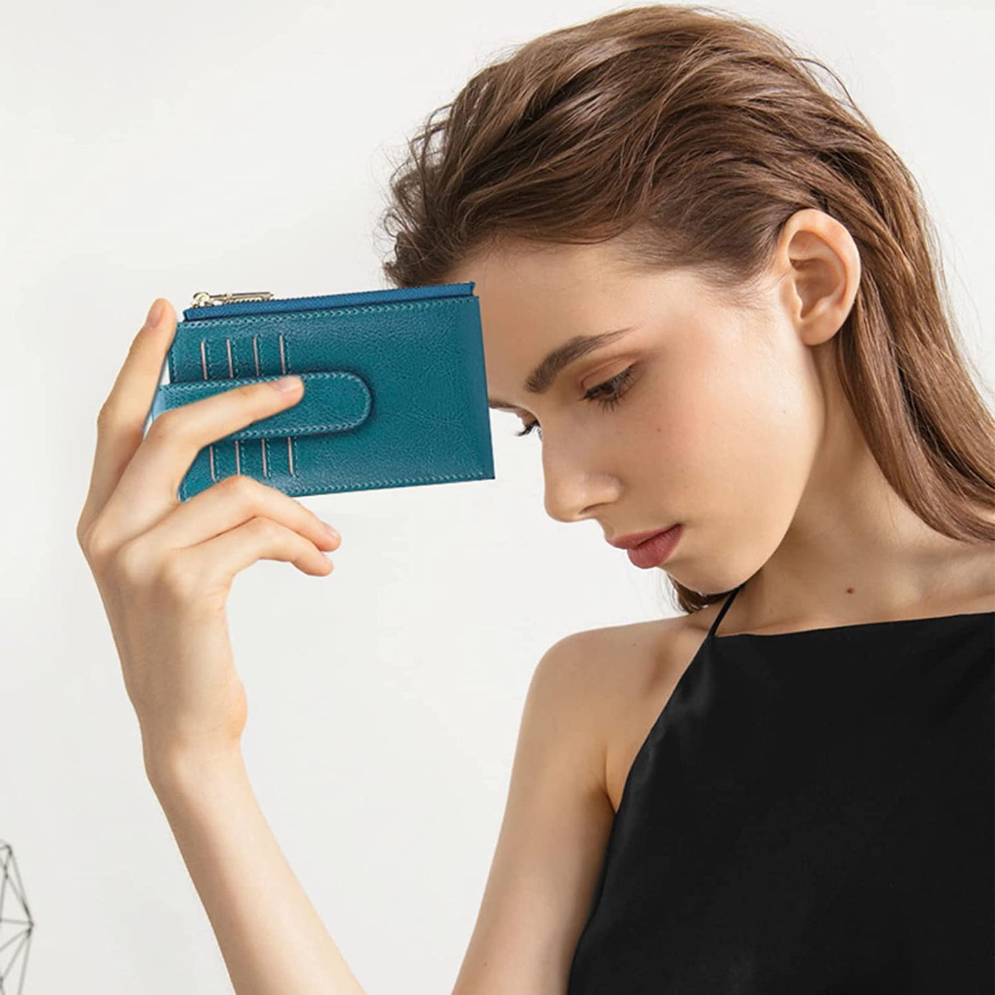 FALAN MULE Womens Airtag Wallet Genuine Leahter Bifold Credit Card Holder with Built-In Integrated Case for Airtag  FALAN MULE   