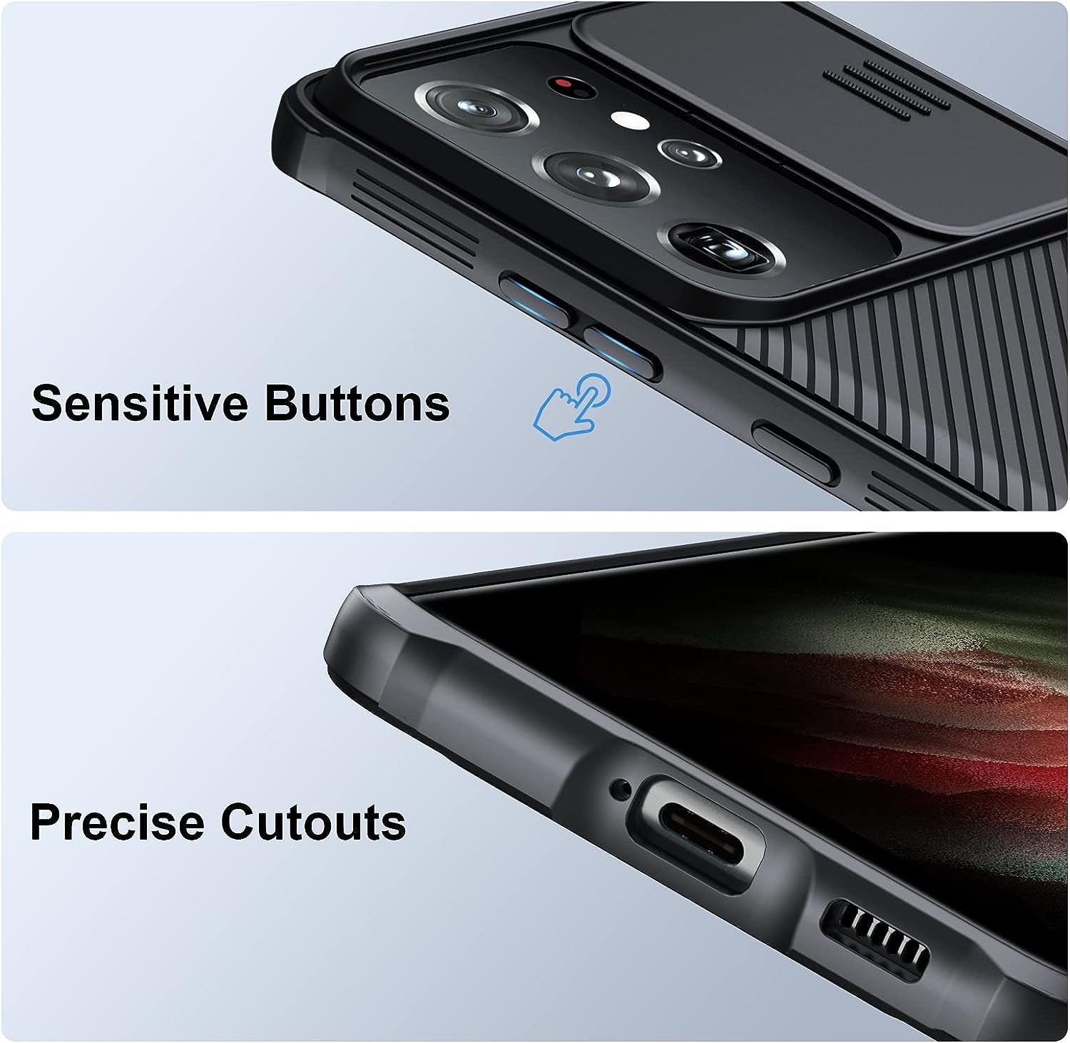 Nillkin for Galaxy S21 Ultra Case, Samsung Galaxy S21 Ultra Case, Camshield Pro Series for Samsung S21 Ultra Case with Slide Camera Cover, Slim S21 Ultra 5G Case 6.8 Inch - Black  Nillkin   