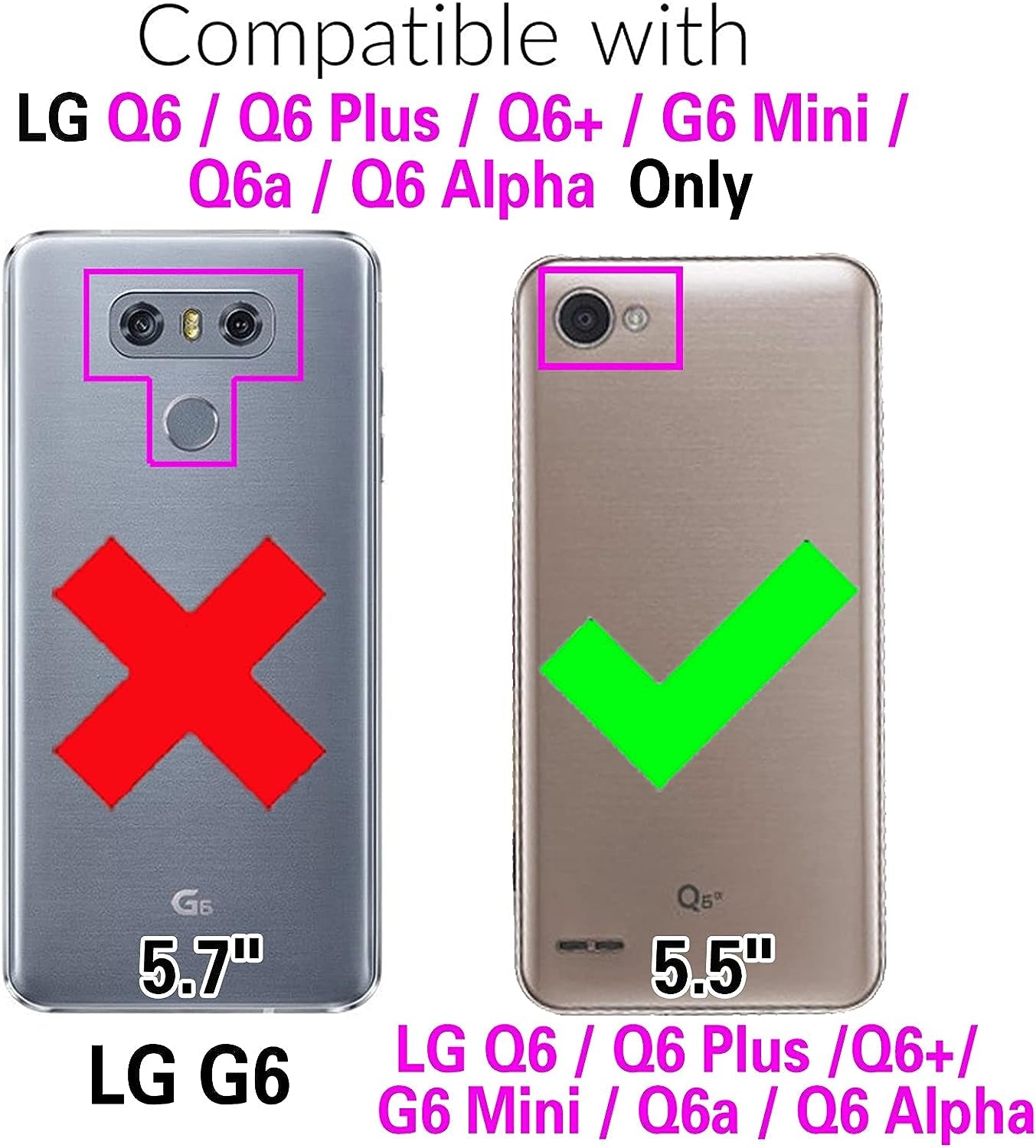 Asuwish Compatible with LG Q6/Q6 Plus/Q6 Mini Wallet Case and Tempered Glass Screen Protector Flip Purse Accessories Wrist Strap Credit Card Holder Cell Phone Cover for Q6+ Alpha Prime Women Men Blue  Asuwish   