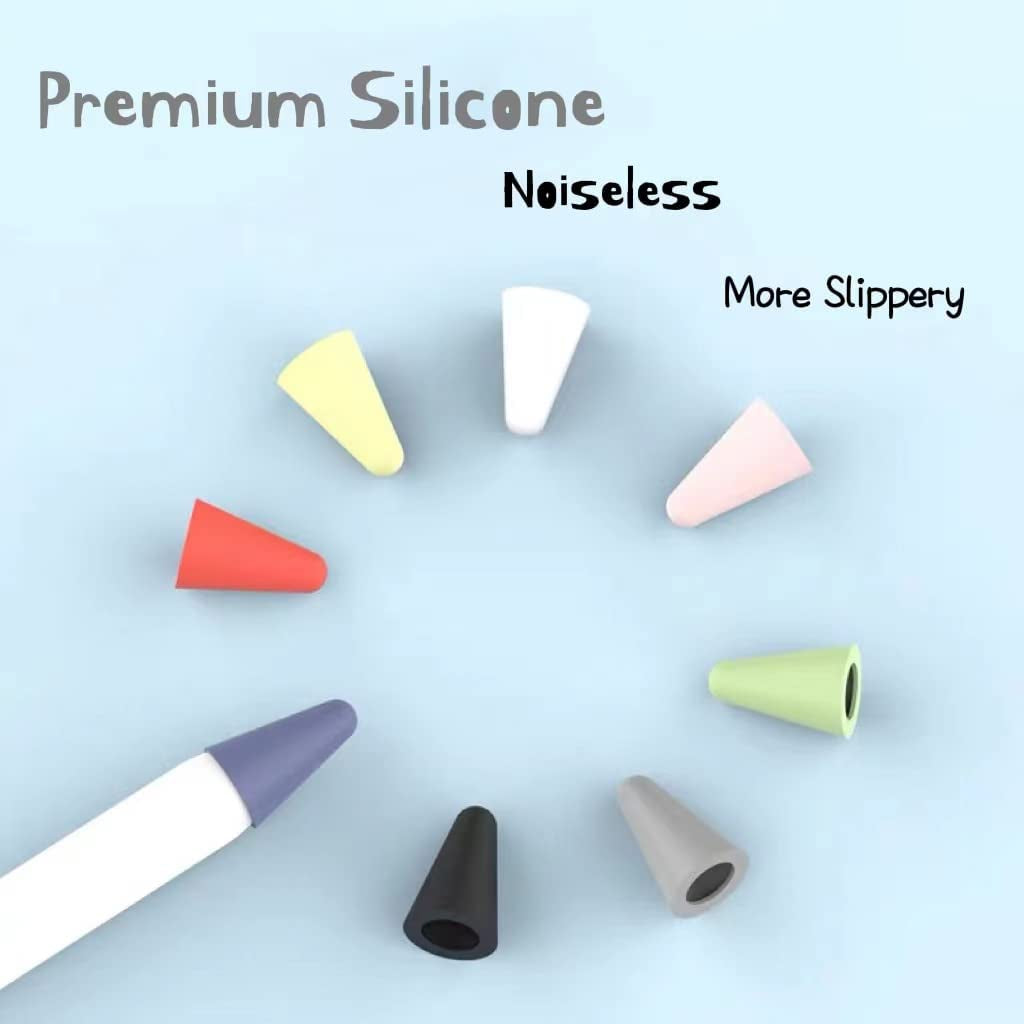8 Pack Silicone Nibs Covers for Apple Pencil 1St and 2Nd Generation,Ultra Thin Protective Tips Cap Noiseless Writing for Apple Pencil  Xuanguo   