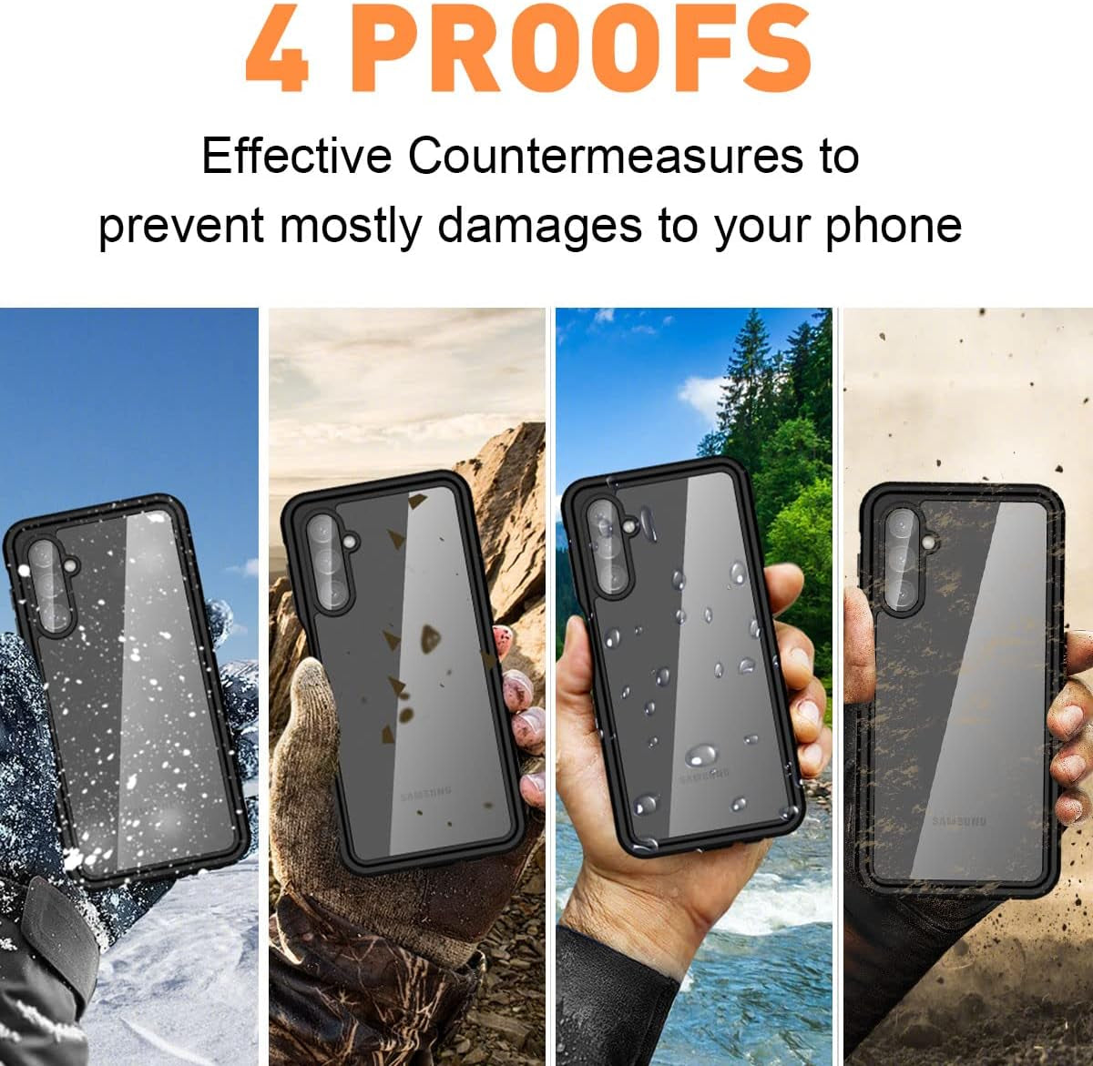 Aicase for Samsung Galaxy A14 5G Case Waterproof, Clear Water Proof Shockproof Dustproof Snowproof Full Body Rugged Transparent Underwater Phone Case for Galaxy A14 5G Built-In Screen Protector  AICase   