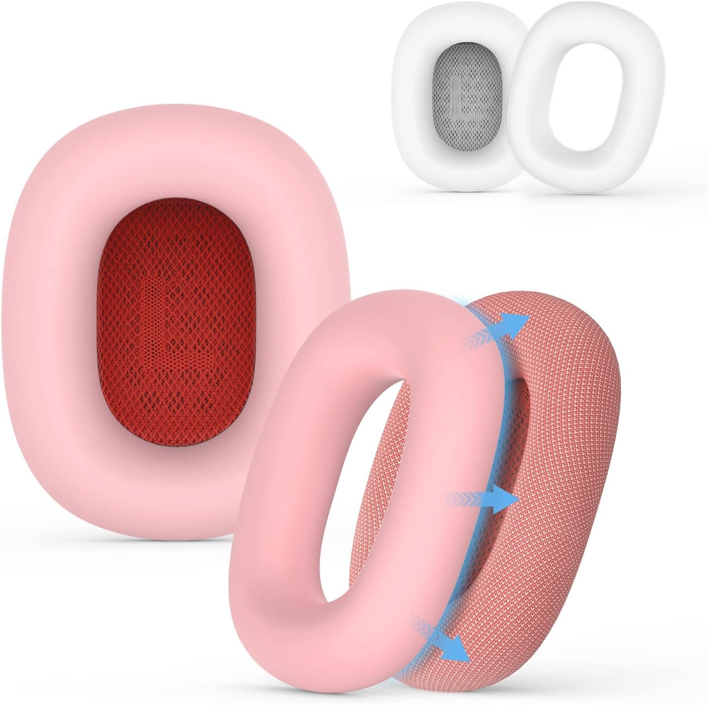 [2 Pairs] Silicone Ear Pads Cover for Airpods Max Headphones Cushions, Sweatproof Earpad Case Cover Accessories Soft Silicone Skin Protector for Apple Airpods Max Ear Pads (Pink-White)  Mindresy   