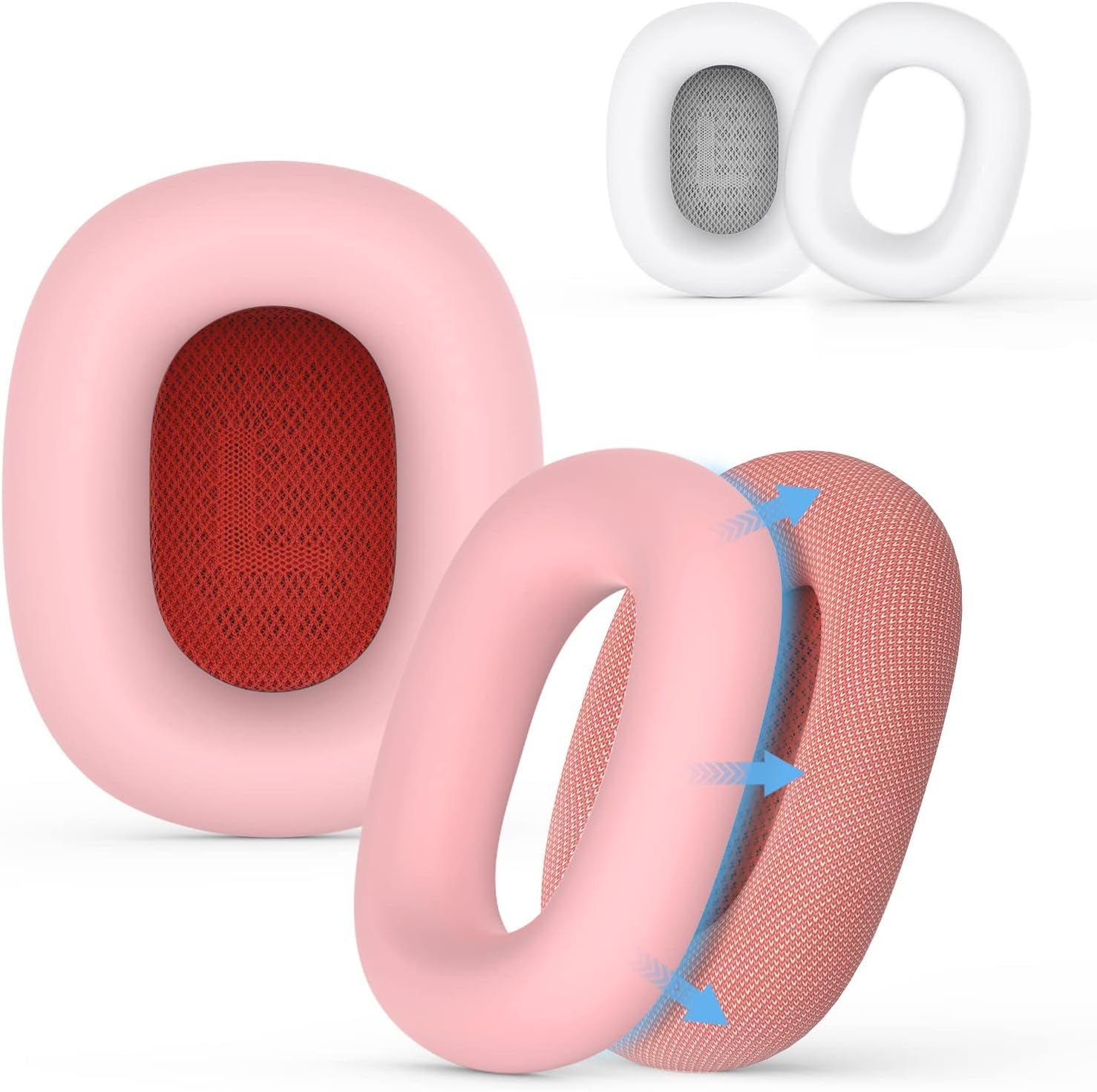 [2 Pairs] Silicone Ear Pads Cover for Airpods Max Headphones Cushions, Sweatproof Earpad Case Cover Accessories Soft Silicone Skin Protector for Apple Airpods Max Ear Pads (Pink-White)  Mindresy   