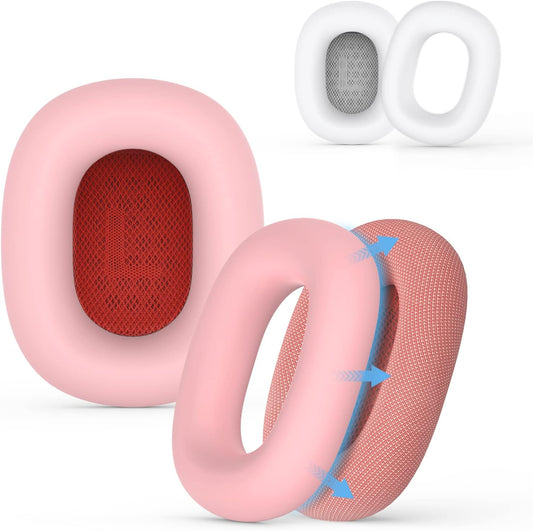 [2 Pairs] Silicone Ear Pads Cover for Airpods Max Headphones Cushions, Sweatproof Earpad Case Cover Accessories Soft Silicone Skin Protector for Apple Airpods Max Ear Pads (Pink-White)  Mindresy   
