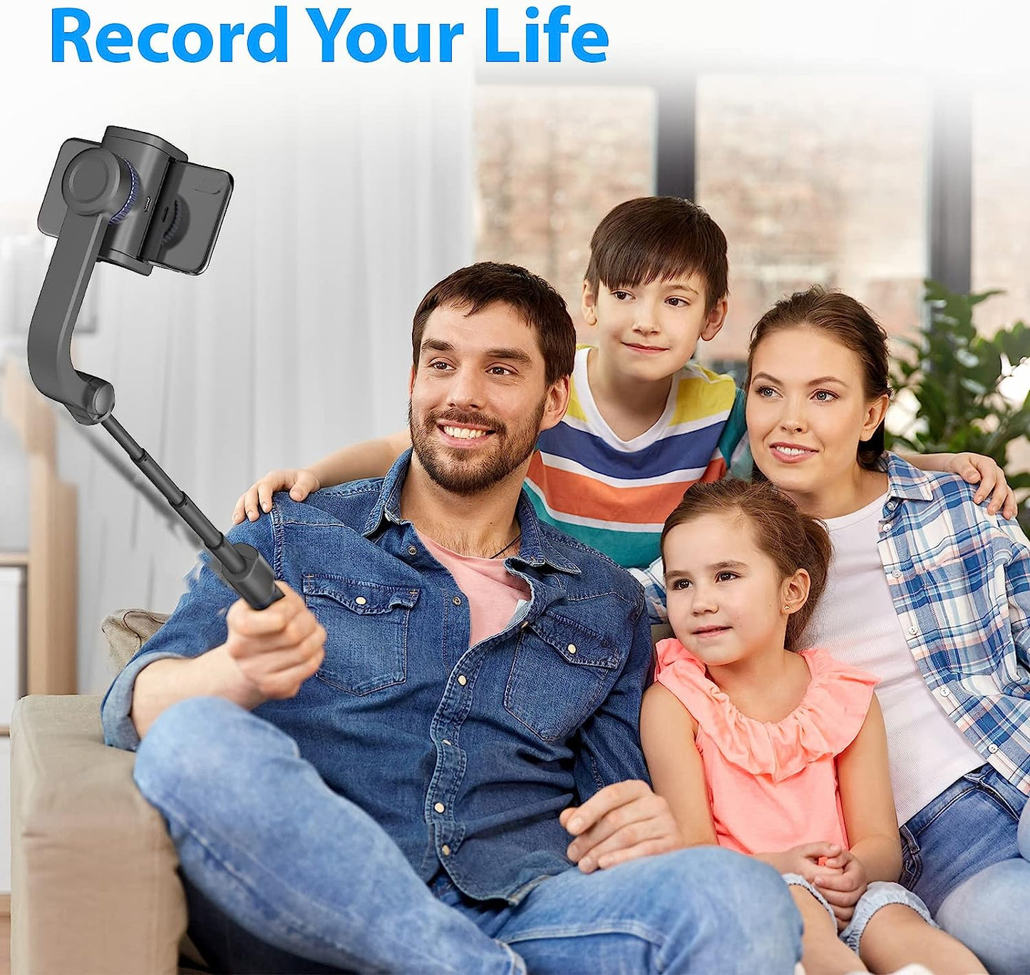 Gimbal Stabilizer for Smartphone with Extendable Selfie Stick and Tripod, 1-Axis Multifunction Remote 360°Automatic Rotation, Auto Balance for Iphone/Android  Obudyard   