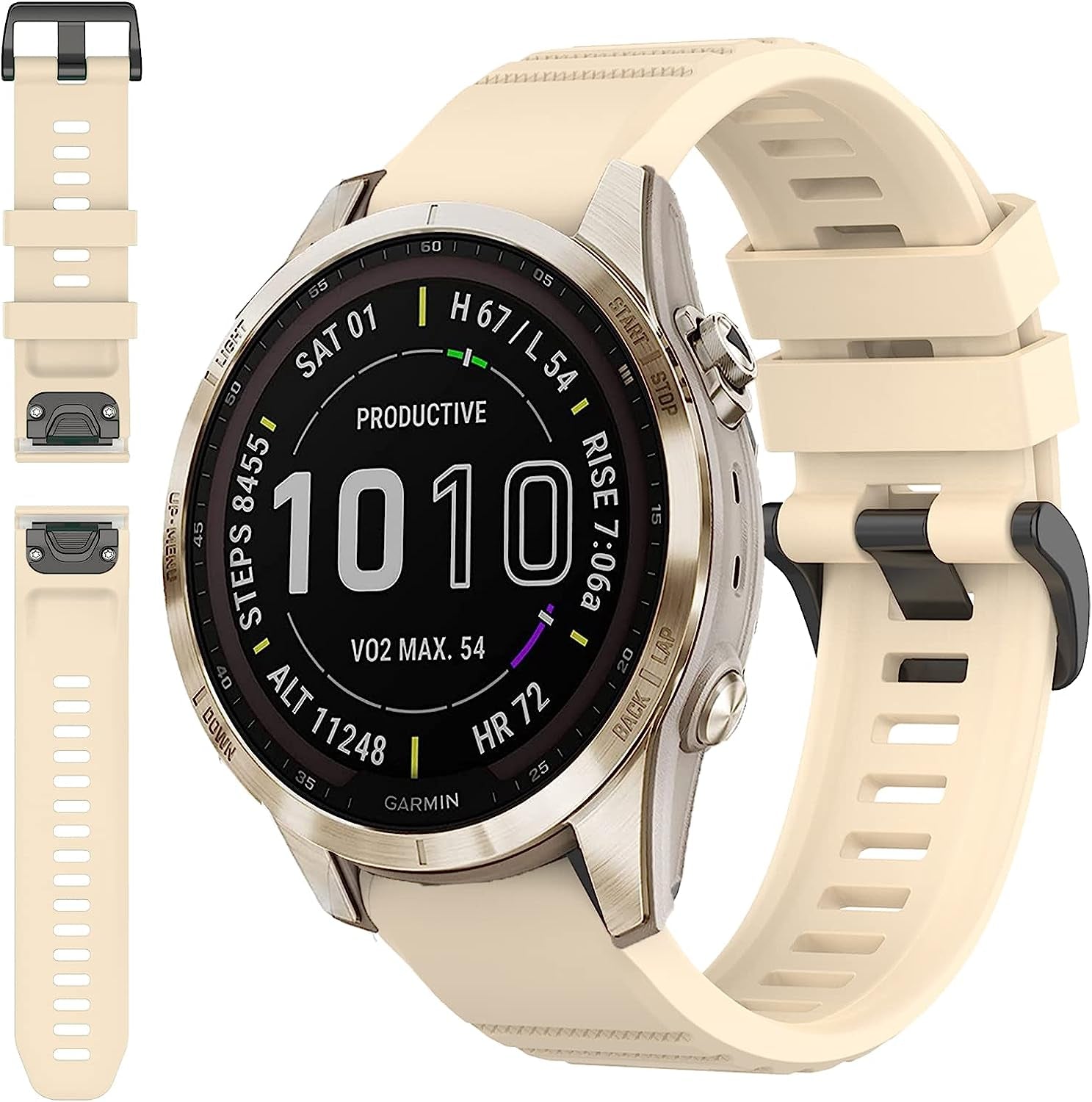 Miimall Compatible for Garmin Fenix 7S 20Mm Watch Band, Soft Silicone Strap Flexible Sport Women Man Easy-Fit Waterproof Replacement Band for Garmin Fenix 7S/7S Solar/7S Sapphire Solar/6S/5S(Cream)  Miimall   