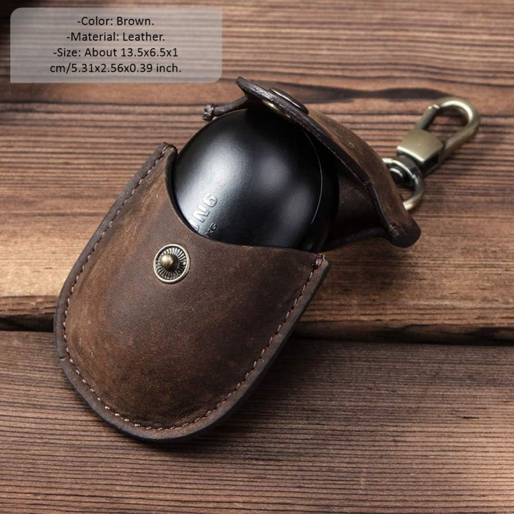 Compatible for Samsung Galaxy Buds Case Leather Shockproof Protective Earbuds Case with Stainless Keychain - Coffee  UKCOCO   