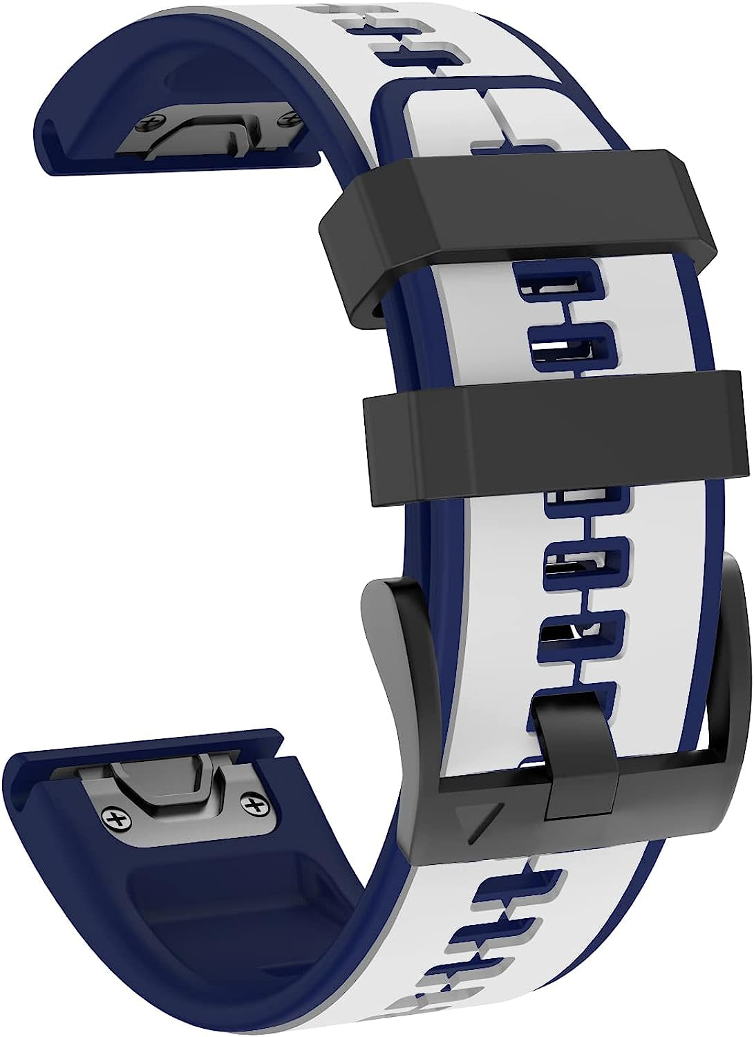 ISABAKE Compatible with Fenix 5 Watch Band, Easy Fit 22MM Band for Fenix 5 Plus/Fenix 6/Fenix 7/Forerunner 935/Forerunner 945/Approach S60/Quatix 5/Quatix 6  Isabake White-Blue 22MM 