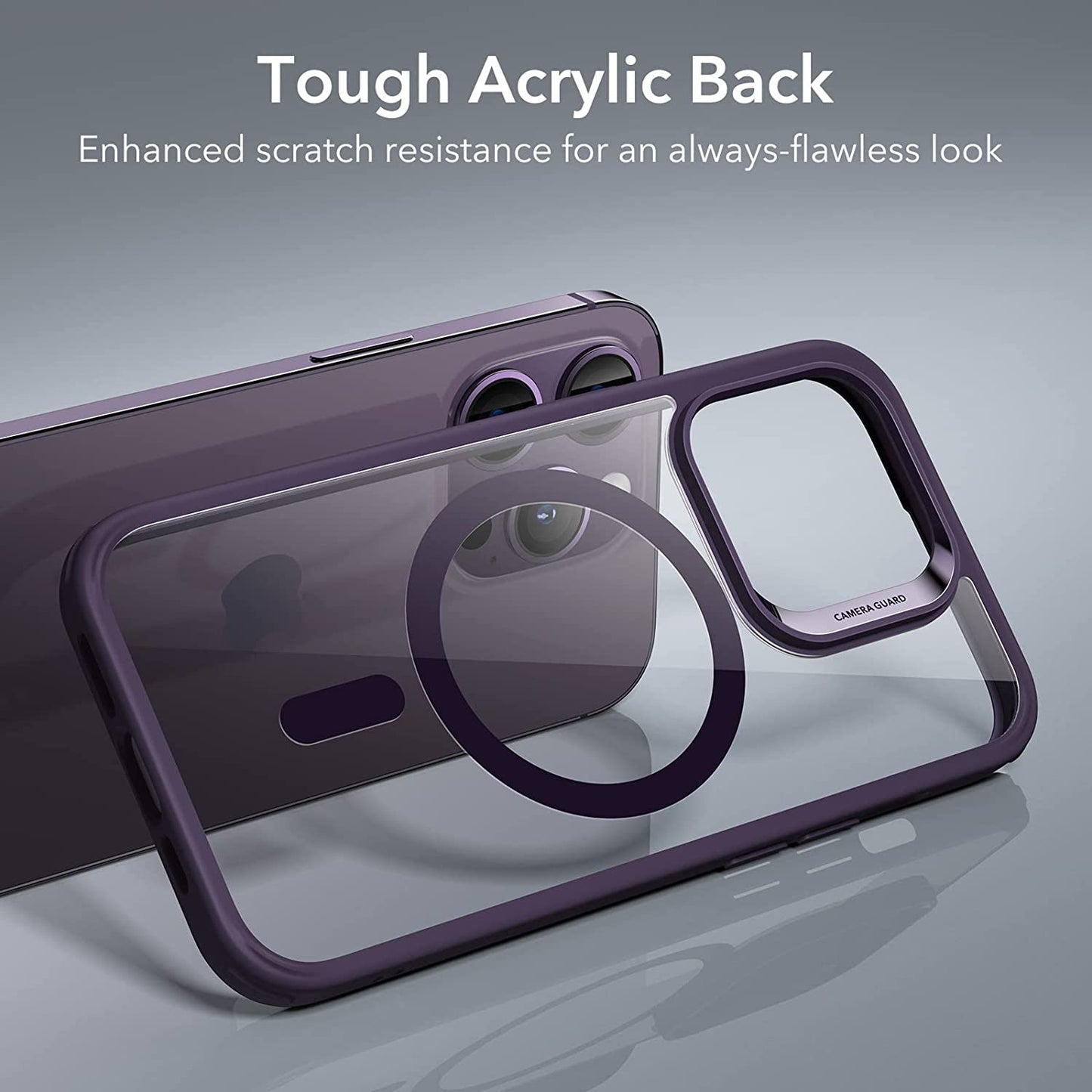 ESR for Iphone 14 Pro Max Case, Compatible with Magsafe, Shockproof Military-Grade Protection, Yellowing Resistant, Magnetic Case for Iphone 14 Pro Max, Classic Hybrid Case (Halolock), Clear Purple  Electronic Silk Road Corp   