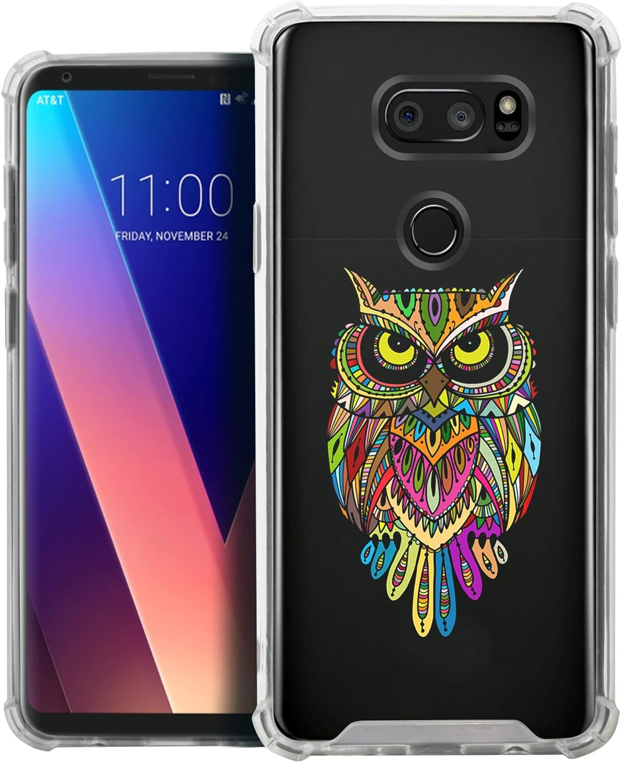 Casesondeck Case Compatible with [LG V30S Thinq and LG V30] Slim Precise Fit TPU Case, Scratch Protection Unique Design (Colorful Owl)  CasesonDeck   