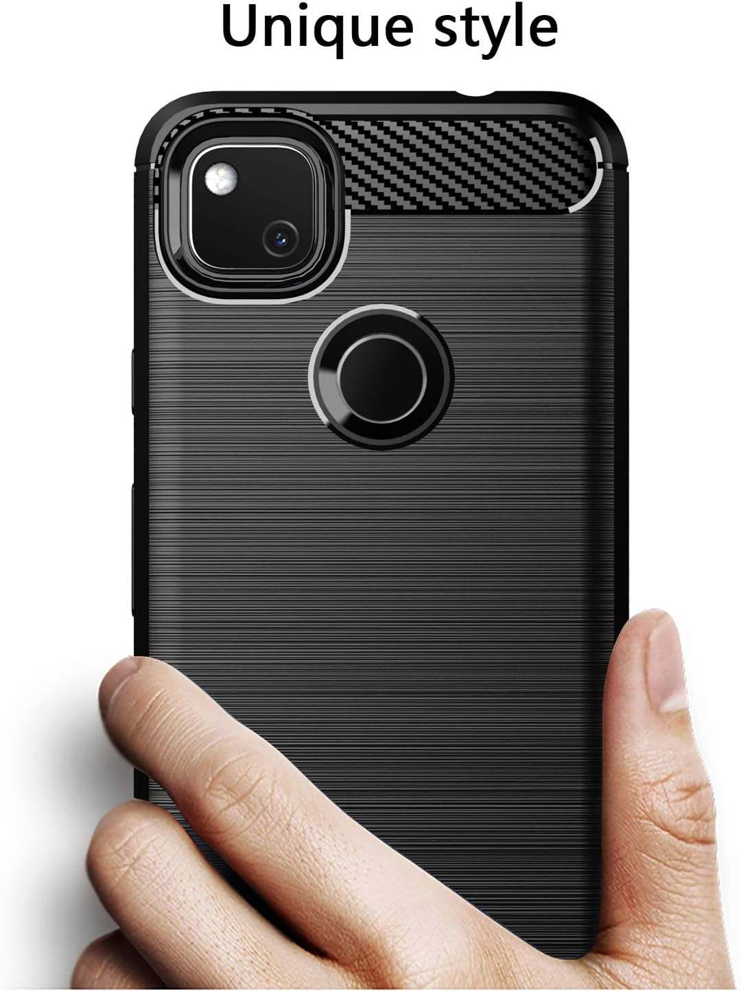 KEEPCA for Google Pixel 4A Case,[Not for Pixel 4A 5G] Slim Thin Soft Skin Silicone Flexible TPU Rubber Gel Anti-Scratch Shockproof Protective Cases Cover for Pixel 4A,Brushed Black  KEEPCA   