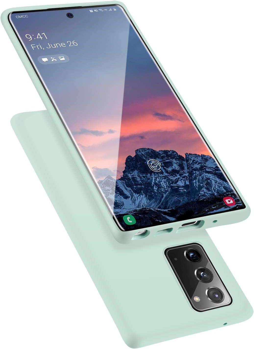 E Segoi Samsung Galaxy Note 20 Case, Liquid Silicone Gel Rubber Shockproof Case Soft Microfiber Cloth Lining Cushion Compatible with Samsung Note 20 6.7Inch (Pink Sand)  E Segoi Mint  