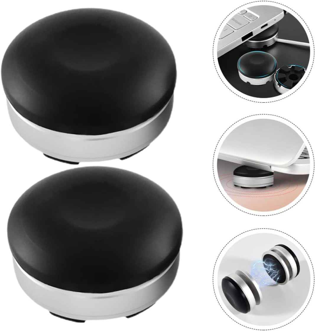 Mobestech 4Pcs Portable Foot Cooling Cooler Desktop Black Stands Pad for Tablet Racks Heightening Support Small Holder Laptop Stand Holders Mini Magnetic Notebook Ball Computer Risers Heat  Mobestech   