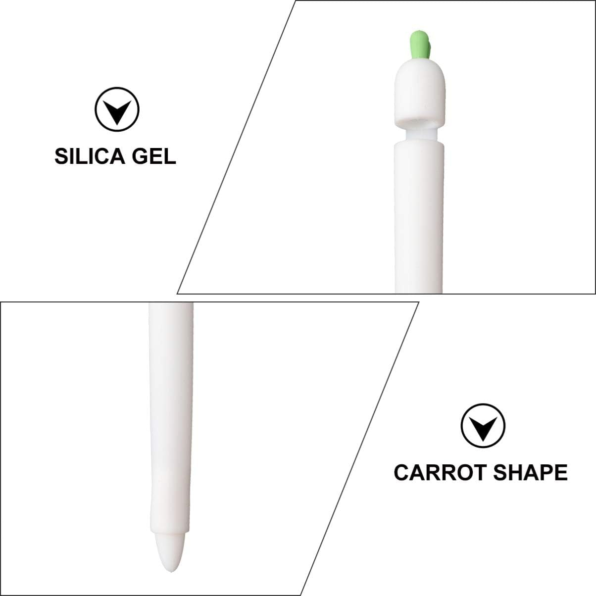 Hemobllo Case Compatible with Apple Pencil 1St Generation, Silicone Stylus Sleeve Carrot Shaped Stylus Cover Shockproof Pen Cover Grip Holder Pencil Sleeve, White  Hemobllo   